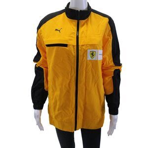 Puma Mens Windbreaker Jacket Black Nylon High Neck Zip Size S